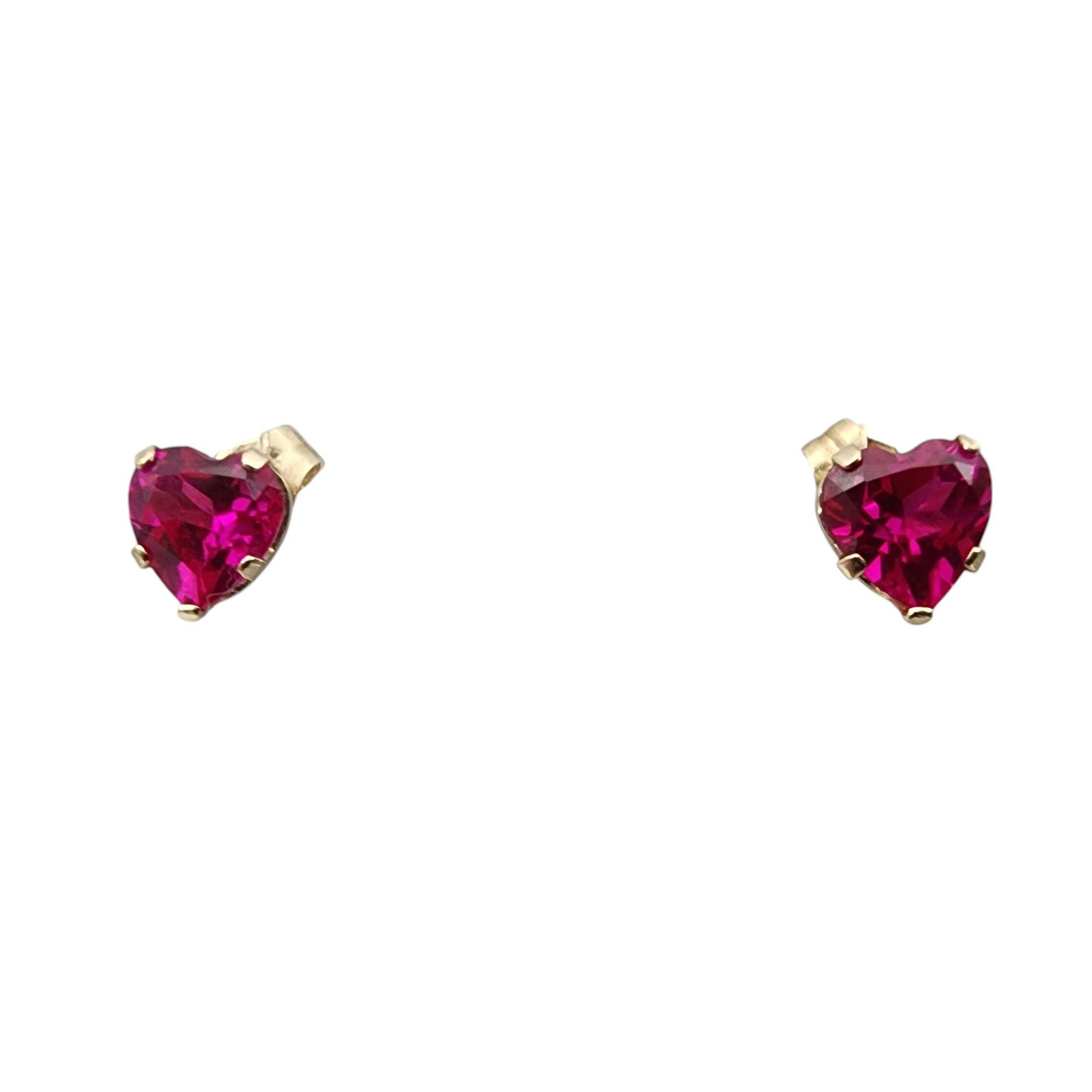10k Gold Ruby Heart Earrings (1 of 5)