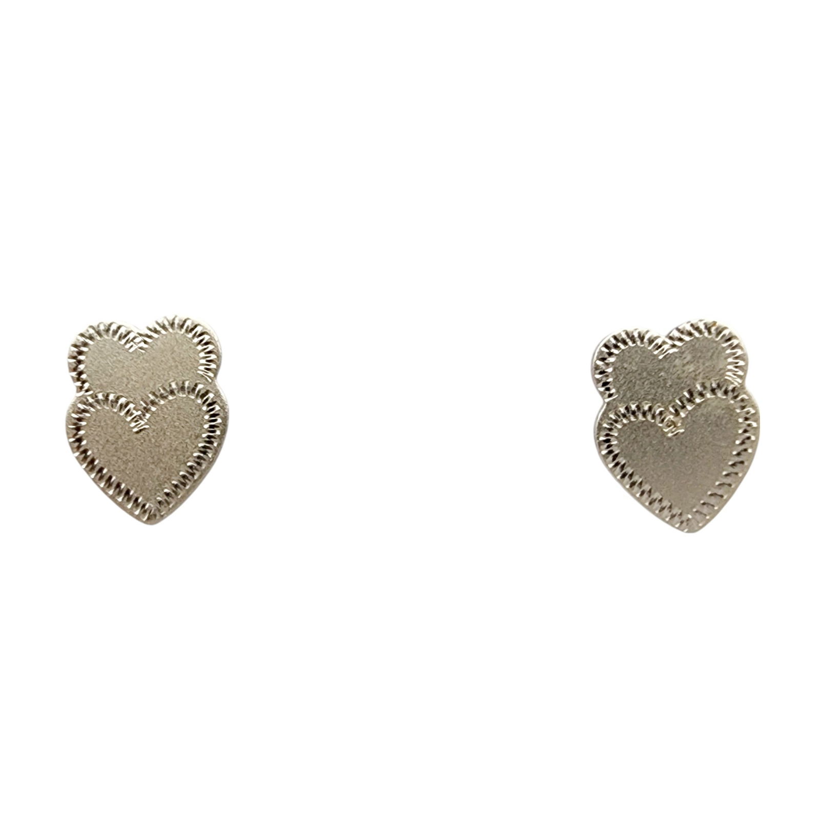 14k White Gold Double Heart Earrings (1 of 3)