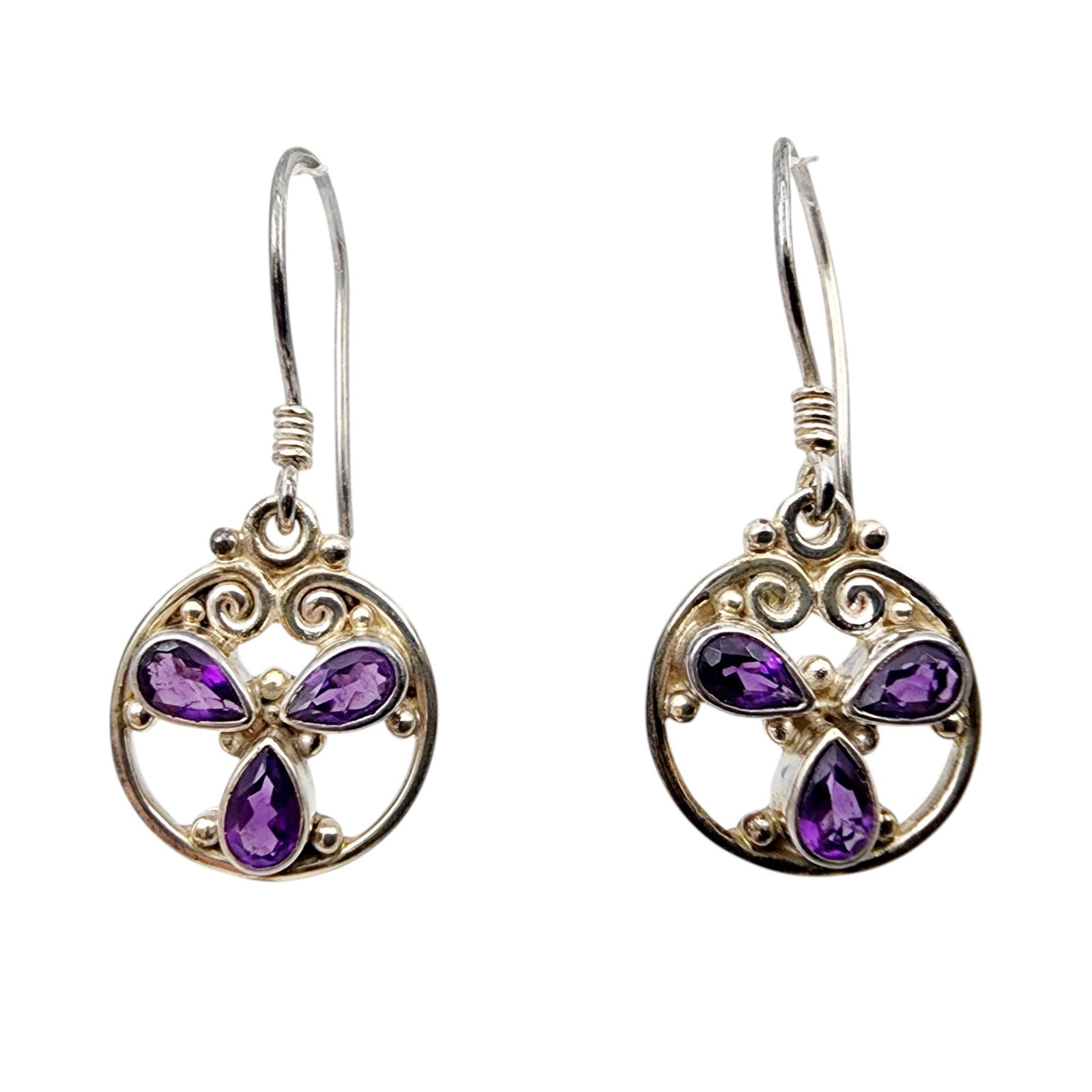 Sajen Sterling Amethyst Cluster Earrings (1 of 6)