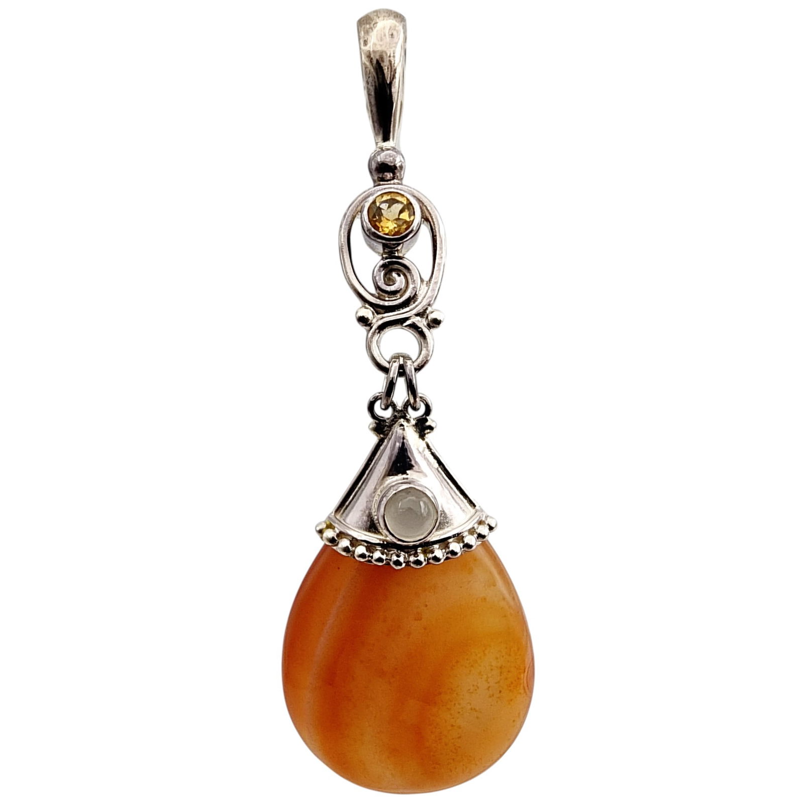 Sajen Sterling Moonstone Citrine Agate Pendant (1 of 5)