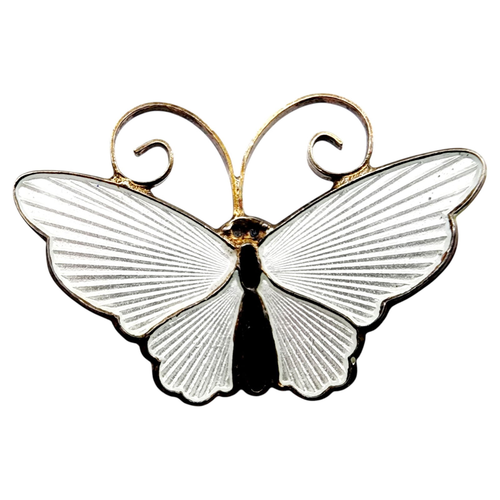 David Andersen Vintage Sterling White Enamel Butterfly Brooch (1 of 5)