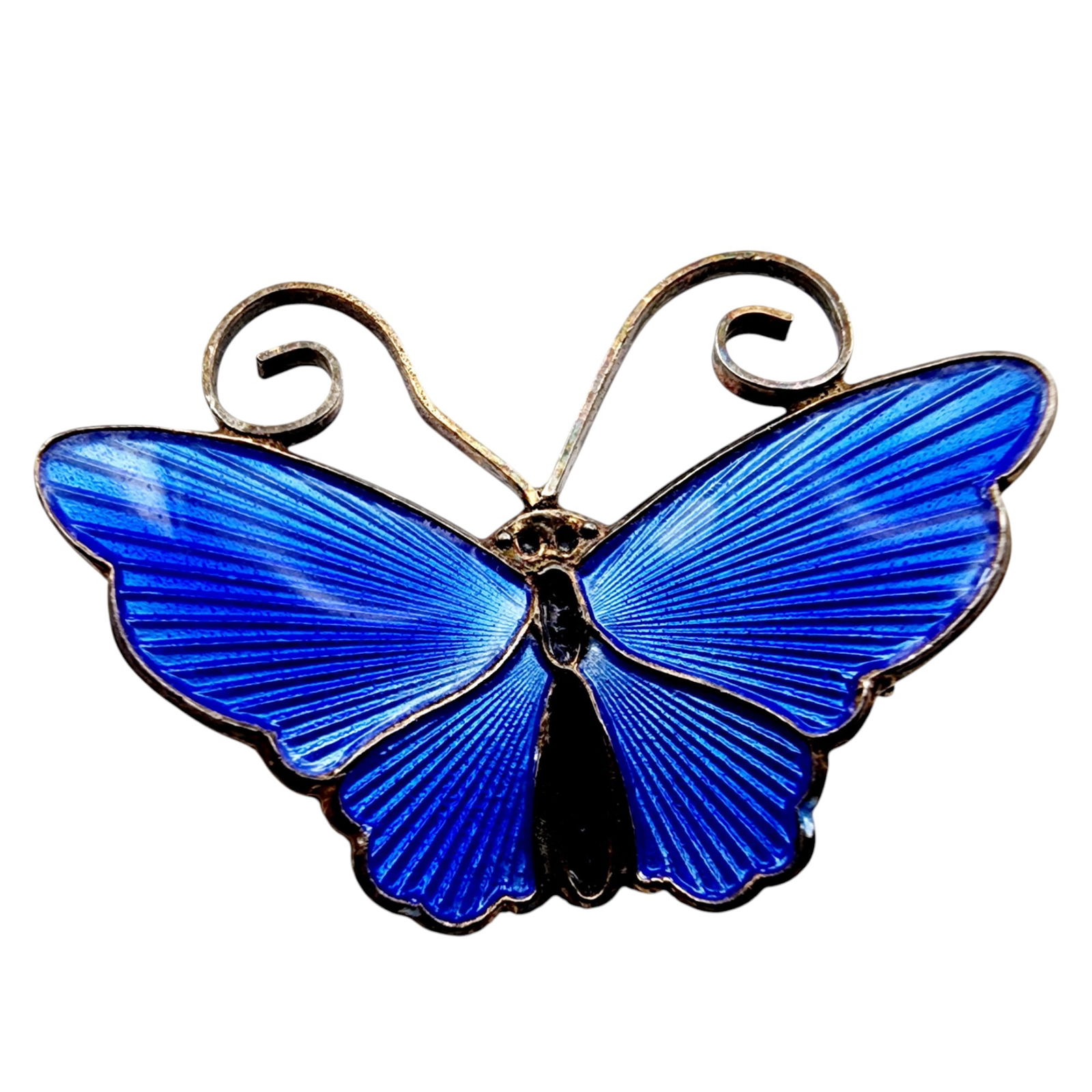 David Andersen Vintage Sterling Blue Enamel Butterfly Brooch (1 of 6)