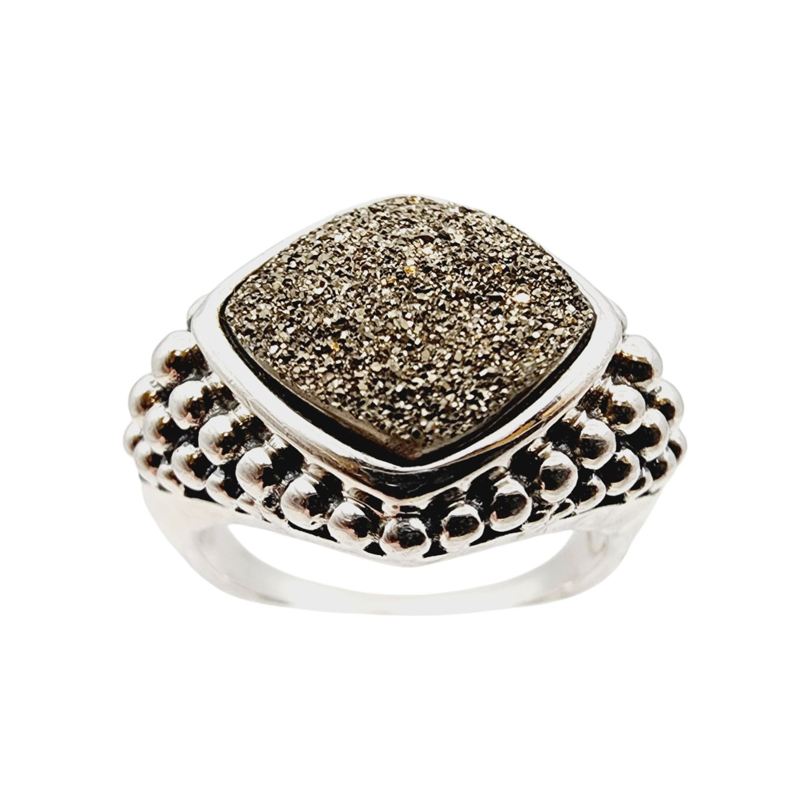 Michael Dawkins Sterling Starry Night Druzy Ring Sz 8 (1 of 7)