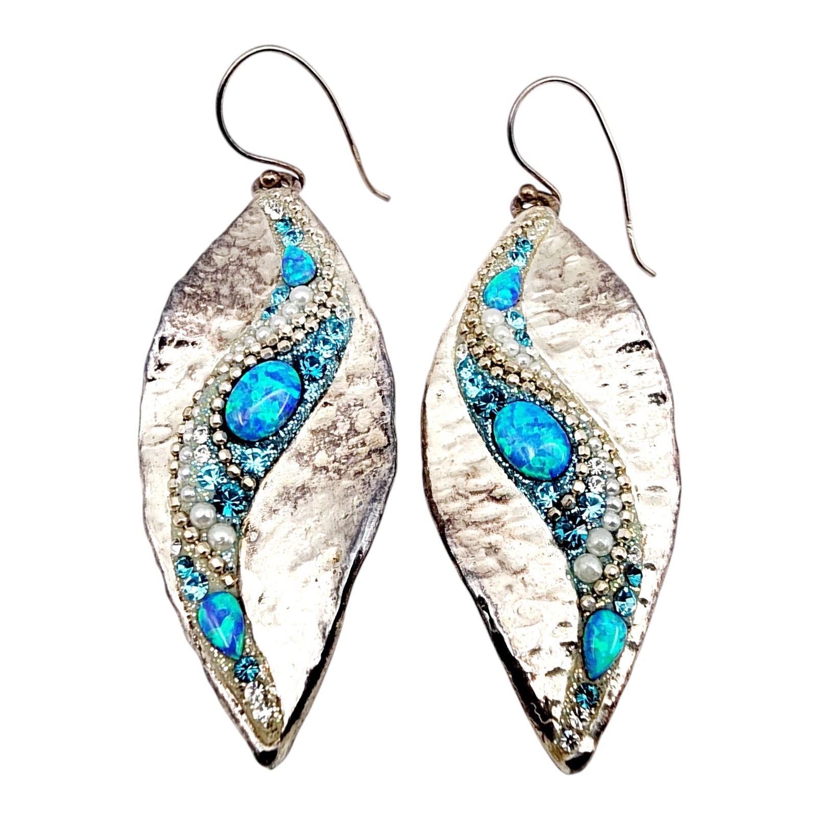 Oritz Schatzman Israel Sterling Opal Earrings (1 of 6)