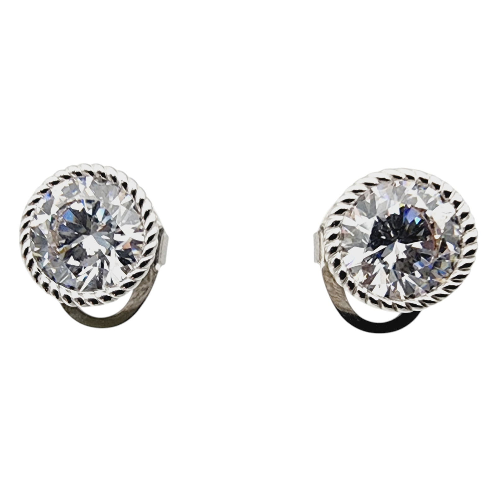 Judith Ripka Sterling Cubic Zirconia Stud Earrings: Judith Ripka Sterling Cubic Zirconia Stud Earrings 5.6g