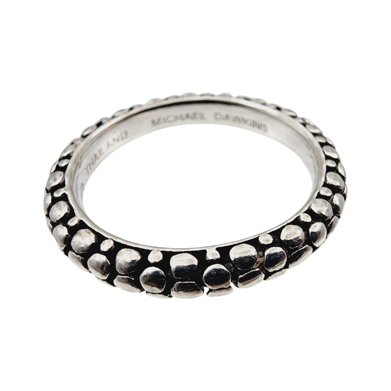 Michael Dawkins Sterling Pebble Band Ring Sz 8 (1 of 5)