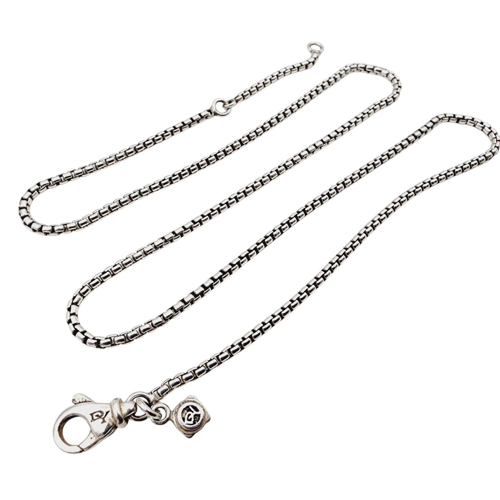 David Yurman Sterling Round Box Chain Necklace (1 of 5)