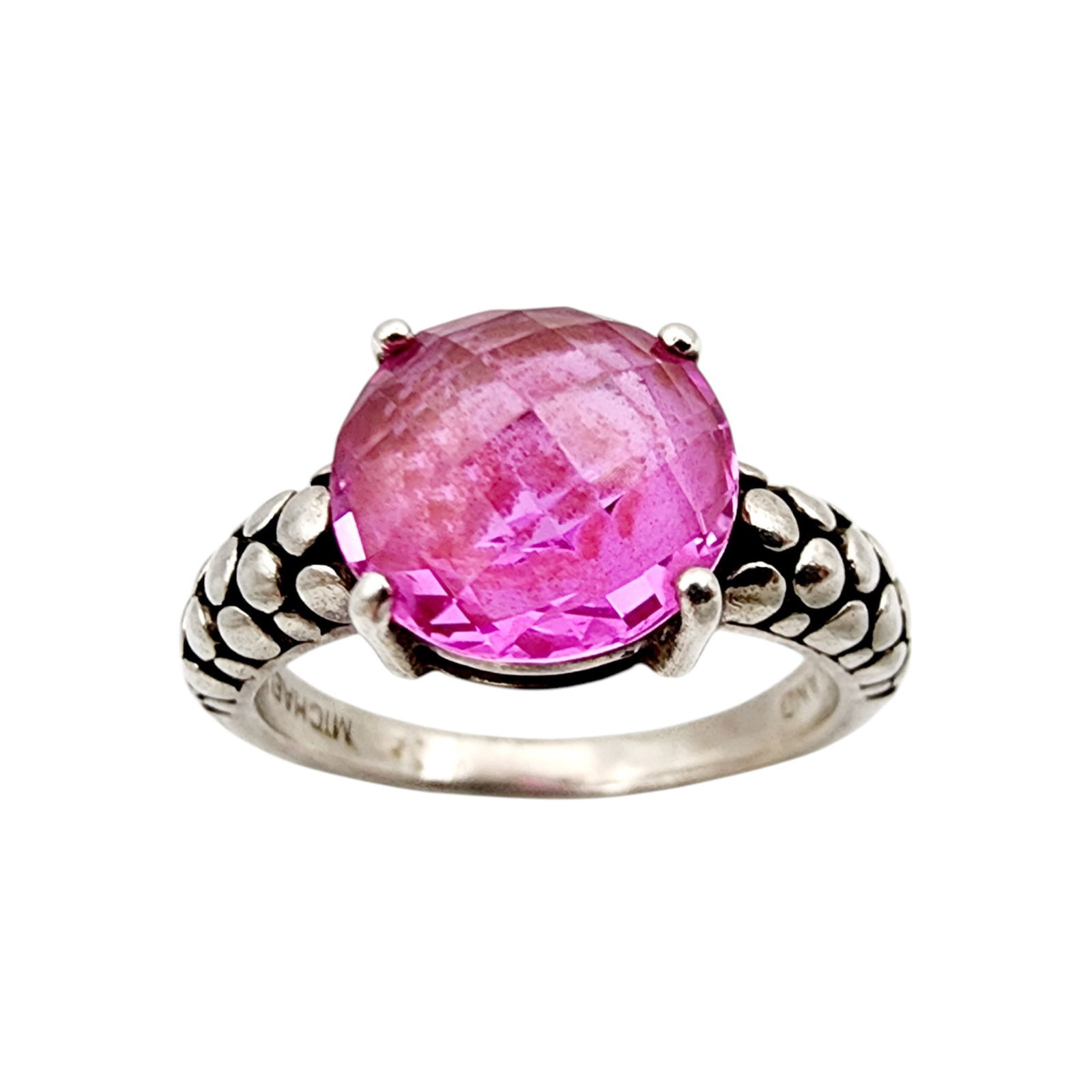 Michael Dawkins Sterling Pink Sapphire Ring Sz 8 (1 of 8)