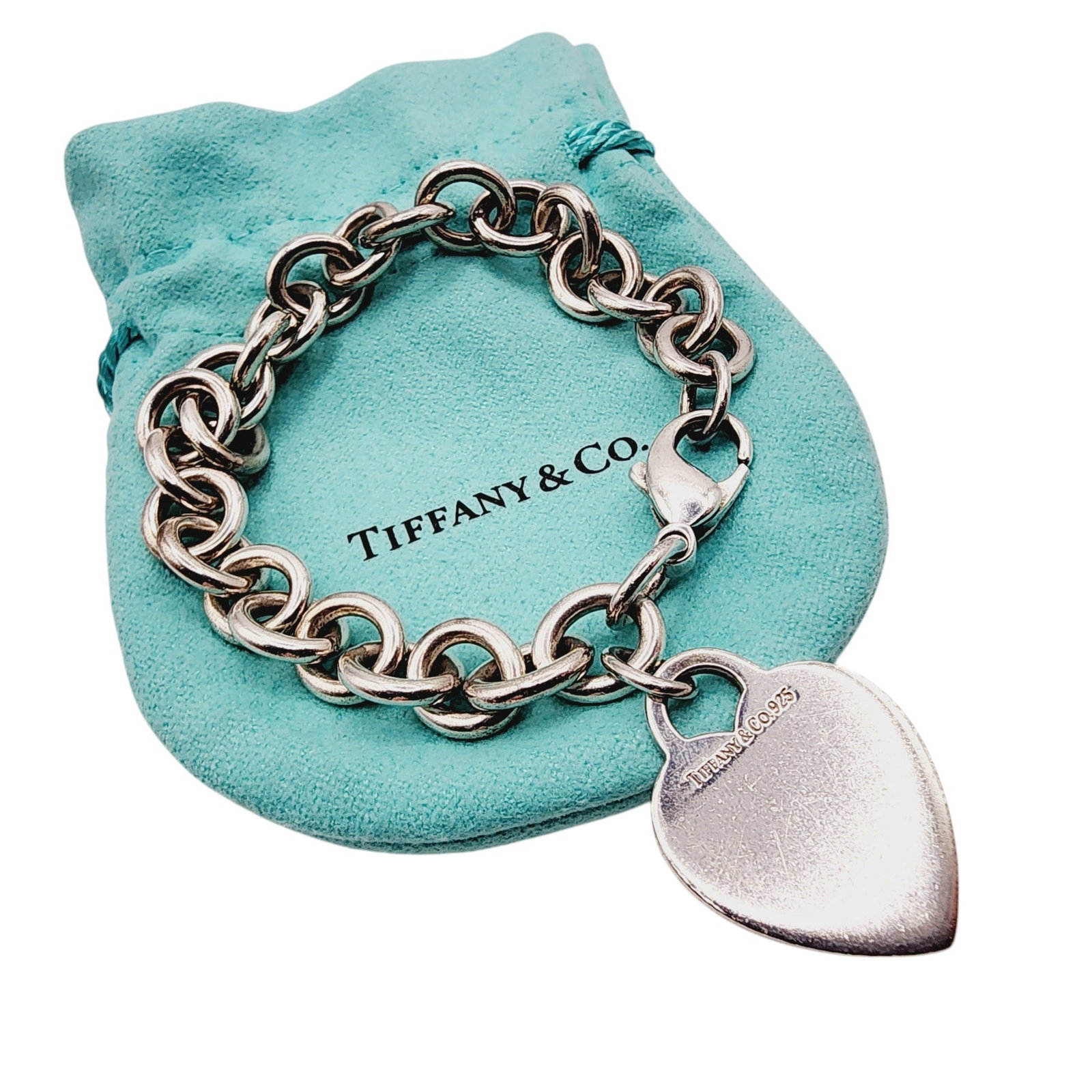 Tiffany & Co. Sterling Heart Tag Bracelet: Tiffany & Co. Sterling Heart Tag Bracelet 34.5g