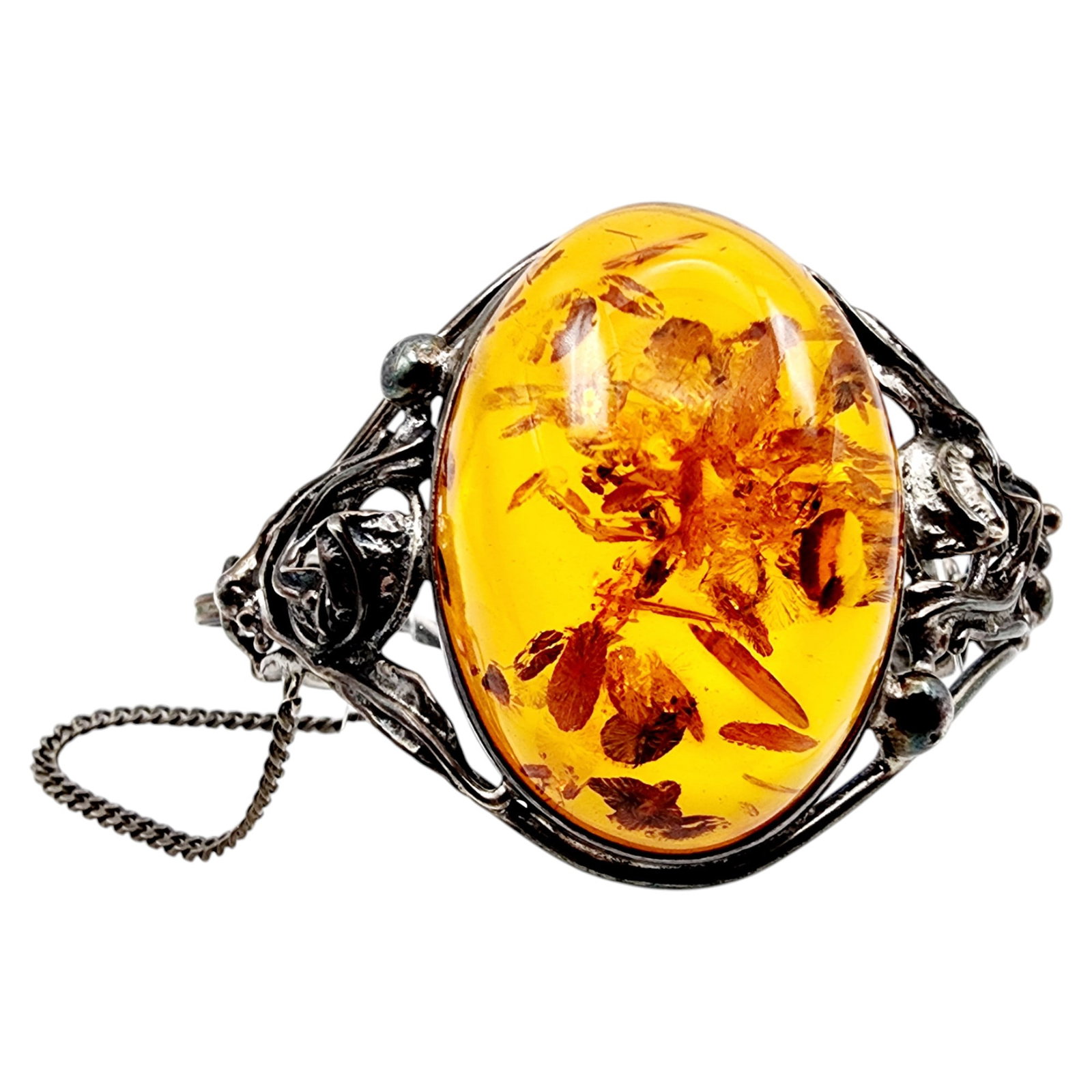 Vintage Sterling Arts and Crafts Amber Bracelet: Vintage Sterling Arts and Crafts Amber Bracelet 50g