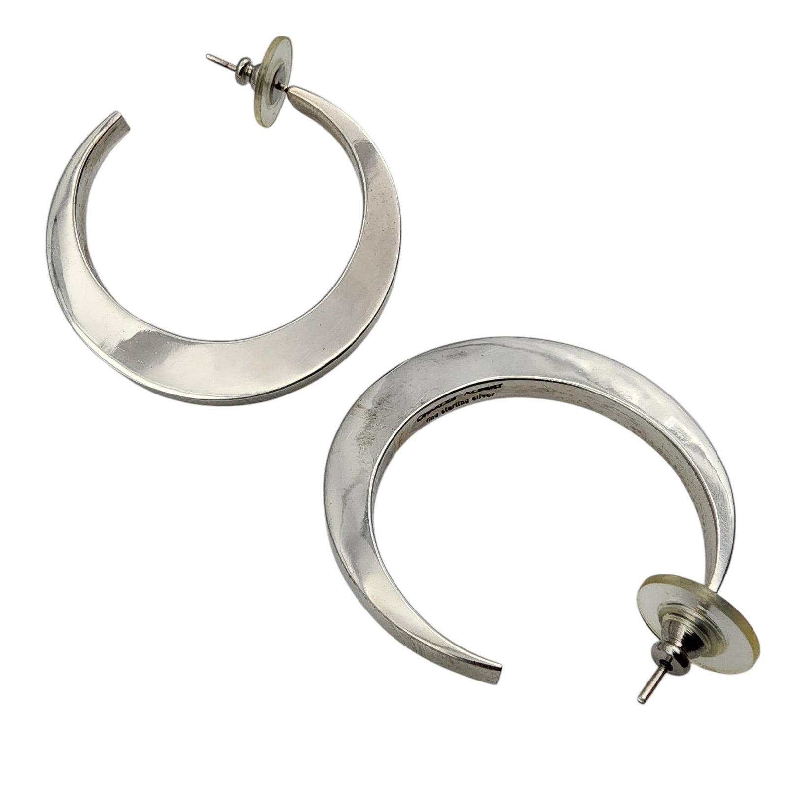 Charles Albert Sterling Crescent Hoop Earrings: Charles Albert Sterling Crescent Hoop Earrings 13.3g