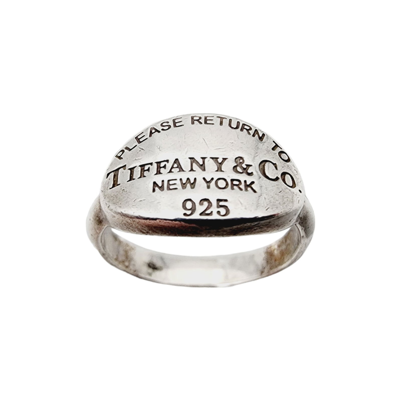 Tiffany & Co. Sterling Return to Tiffany Oval Tag Ring Sz 5.25 (1 of 5)