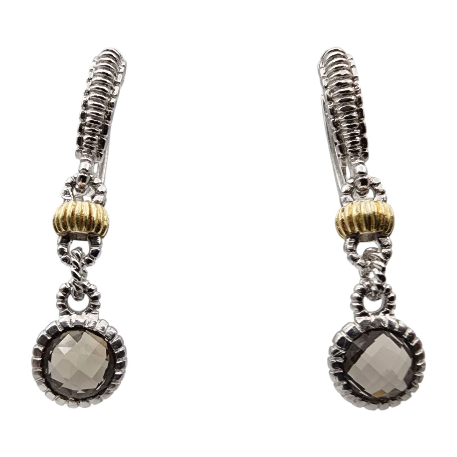 Judith RIpka 18k Gold Sterling Smoky Quartz Dangle Earrings (1 of 5)
