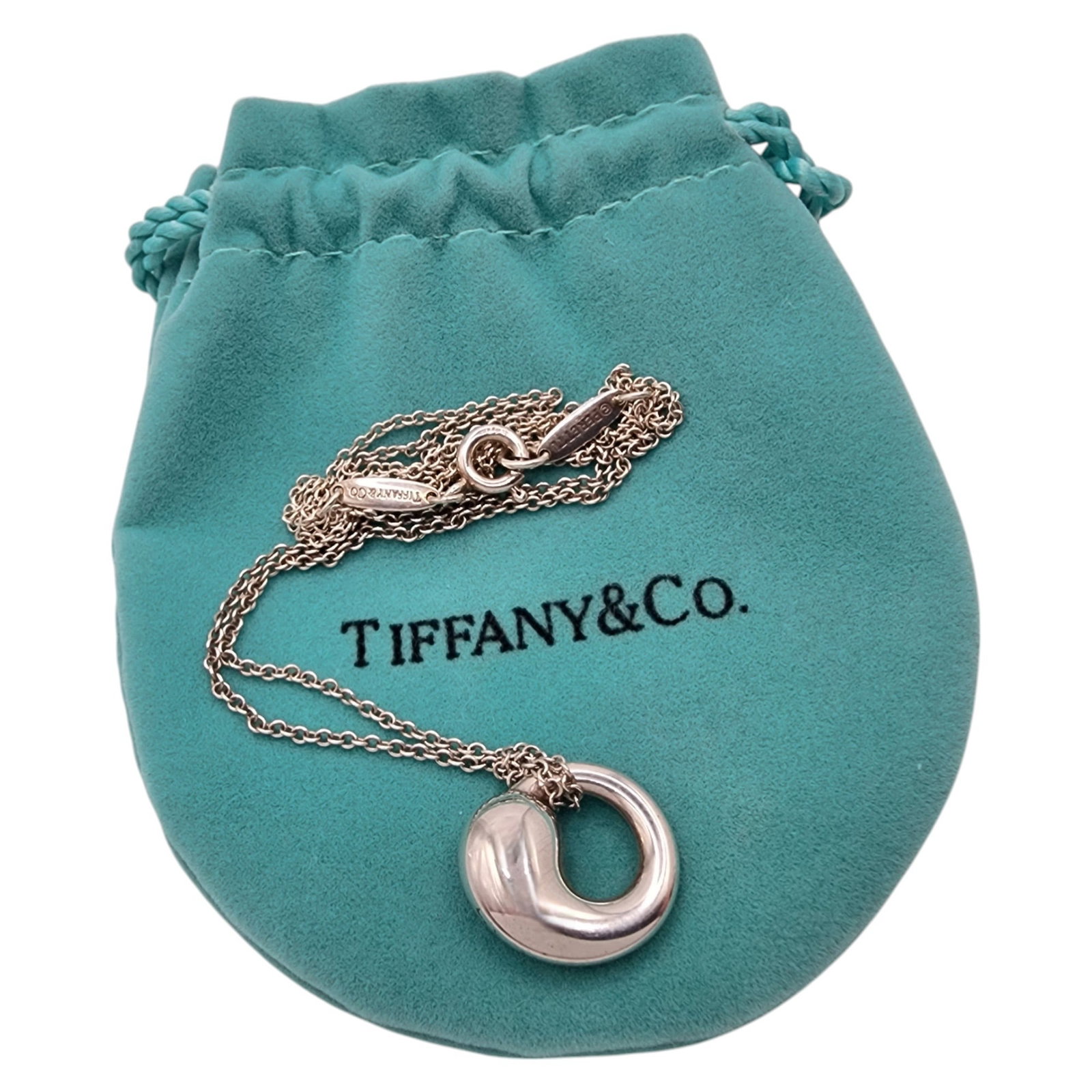 Tiffany & Co. Elsa Peretti Sterling Eternal Circle Chain Necklace: Tiffany & Co. Elsa Peretti Sterling Eternal Circle Chain Necklace 4.3g, with dust bag