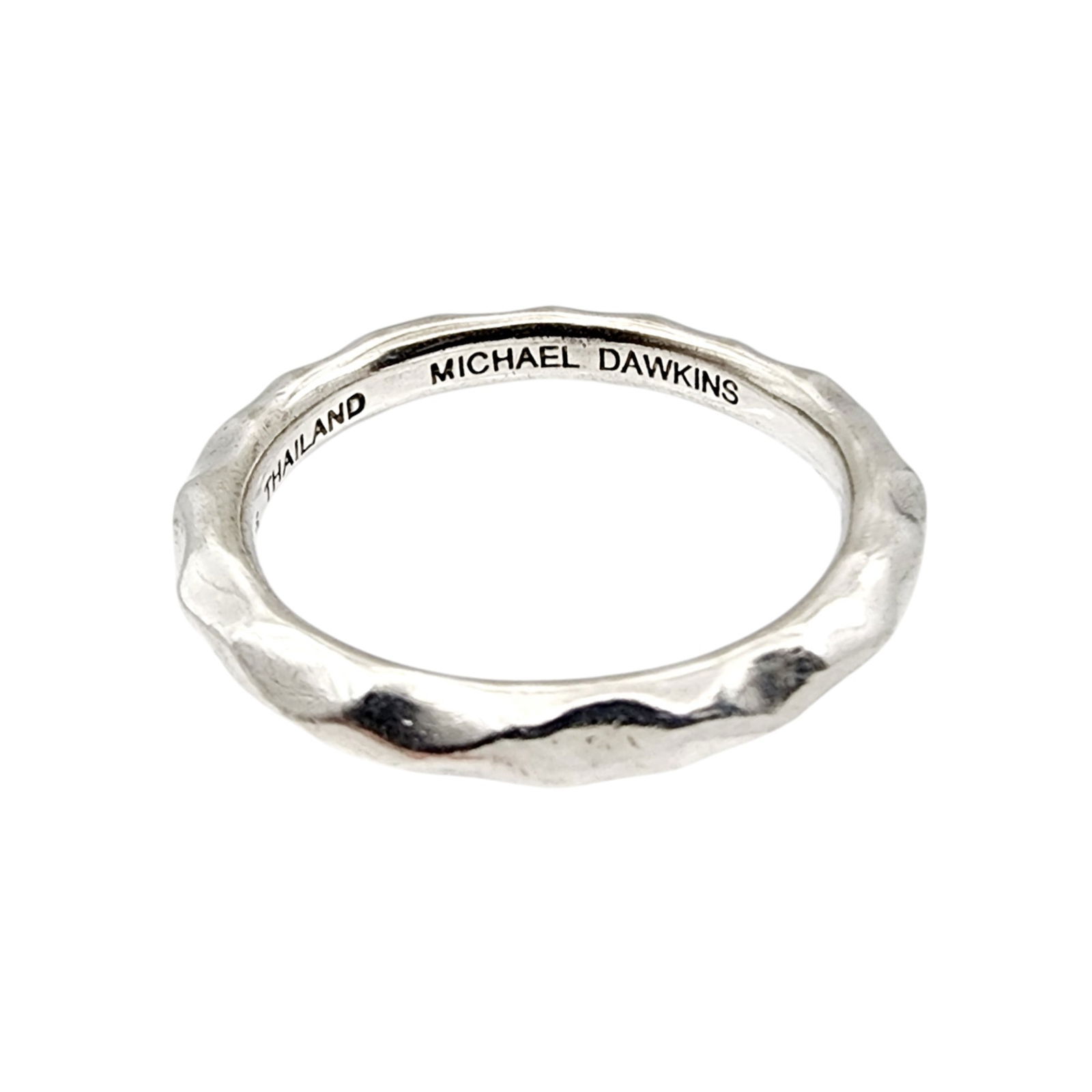 Michael Dawkins Sterling Hammered Ridge Ring Sz 8 (1 of 5)