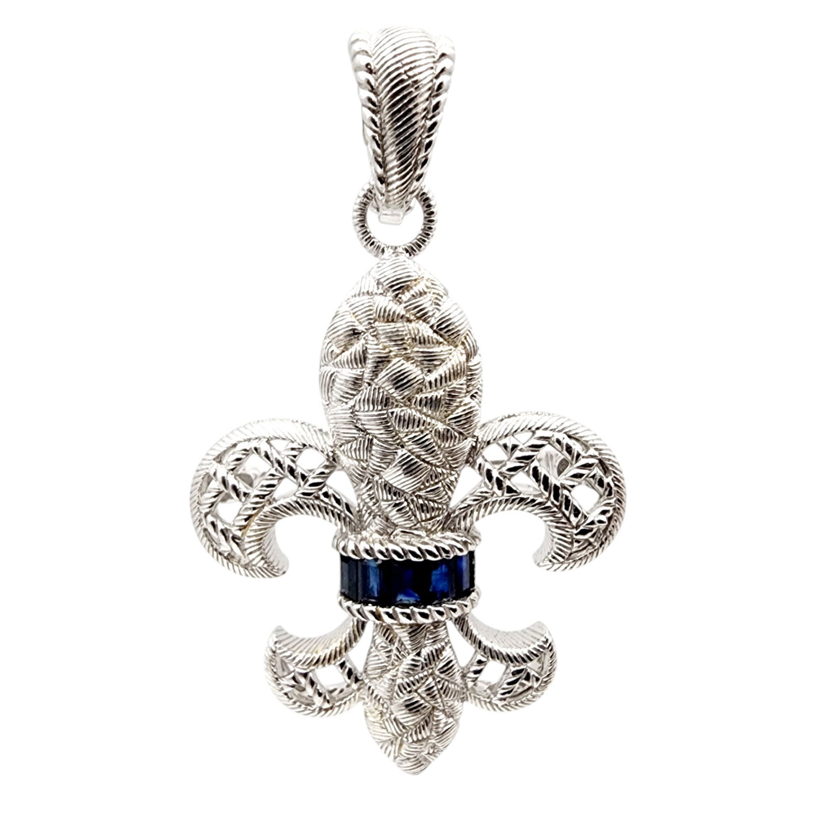 Judith Ripka Sterling Fleur De Lis Pendant Brooch: Judith Ripka Sterling Fleur De Lis Pendant Brooch 9.8g