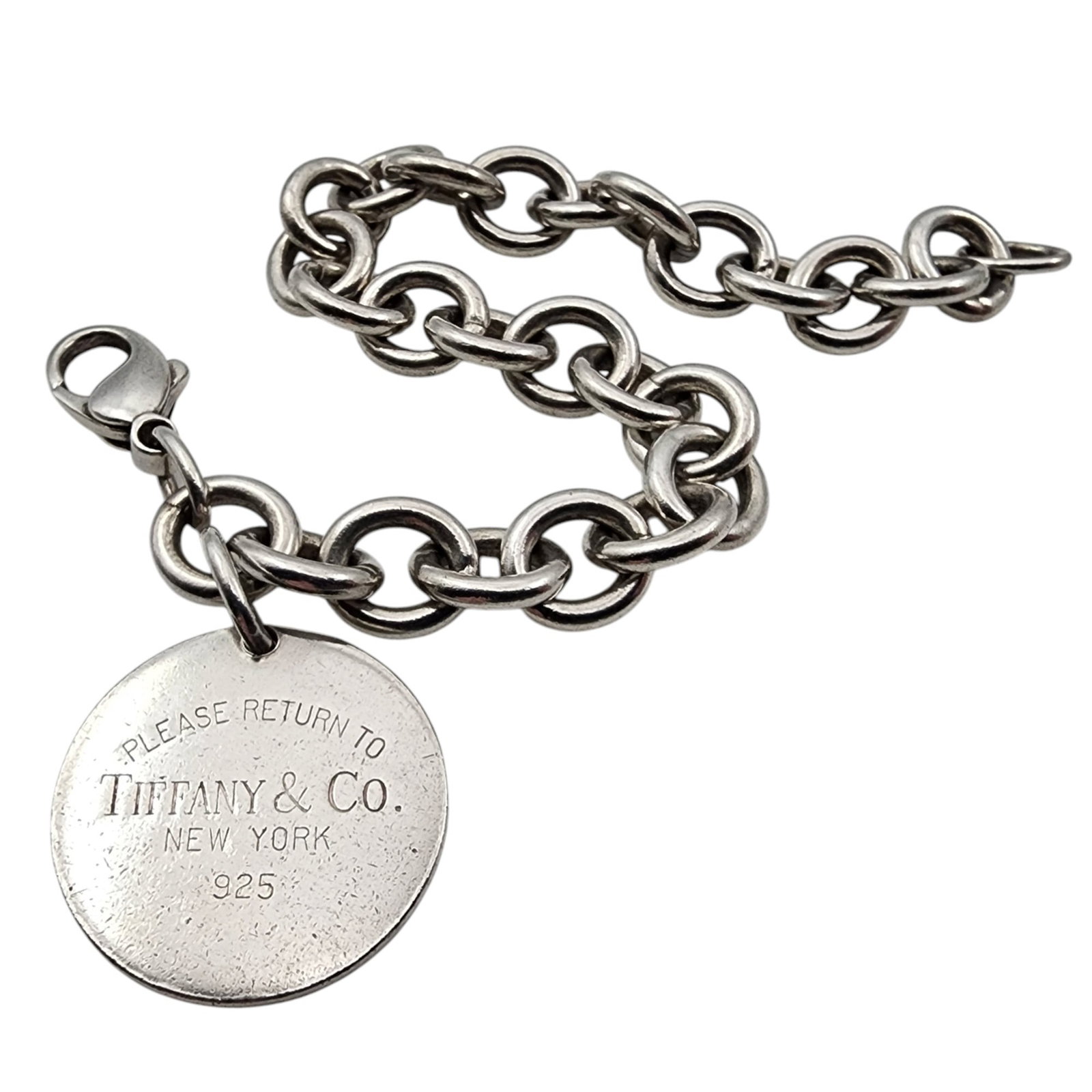 Tiffany & Co. Sterling Return to Tiffany Round Tag Bracelet: Tiffany & Co. Sterling Return to Tiffany Round Tag Bracelet 36.4g