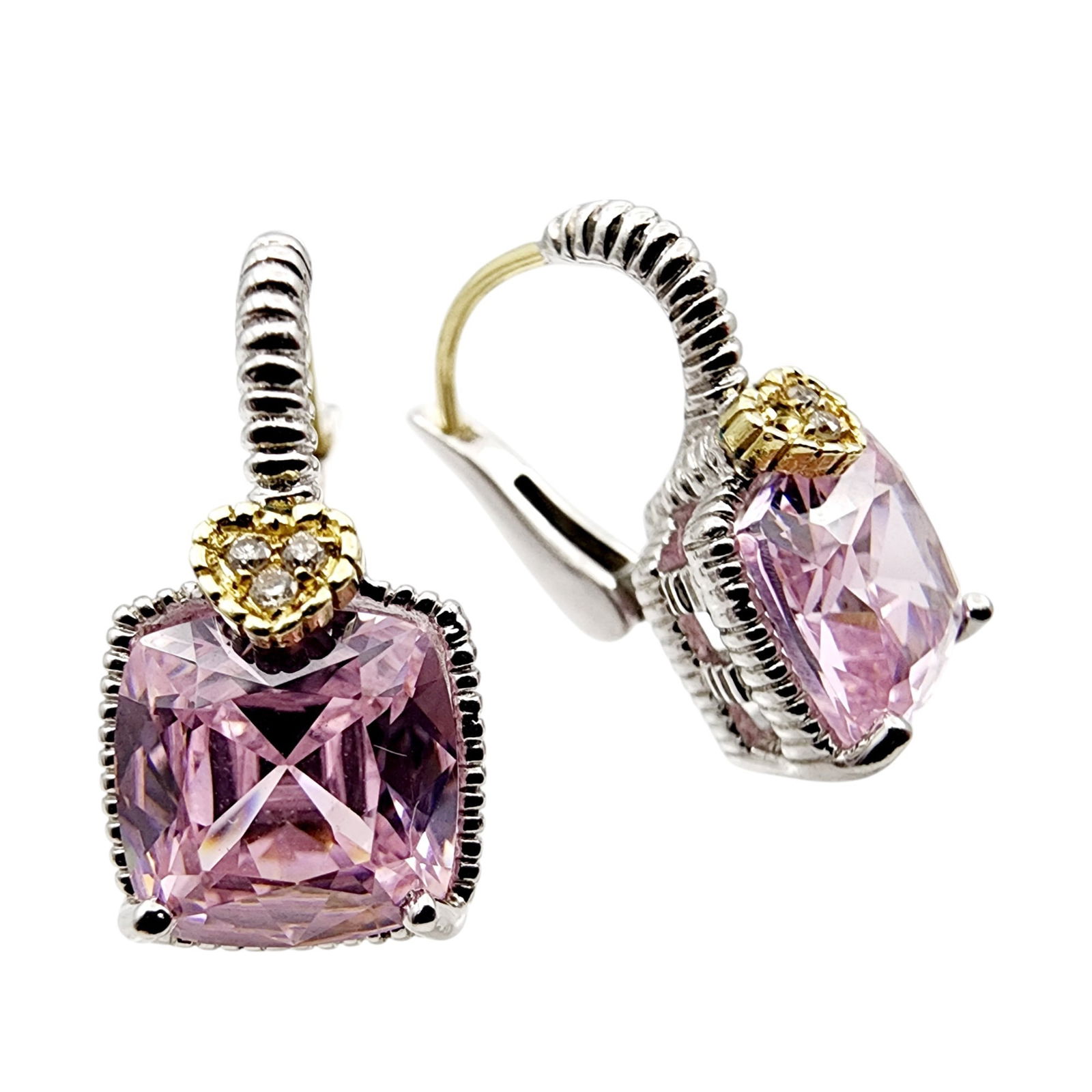 Judith Ripka 18k Gold Sterling Multi Stone Earrings (1 of 5)