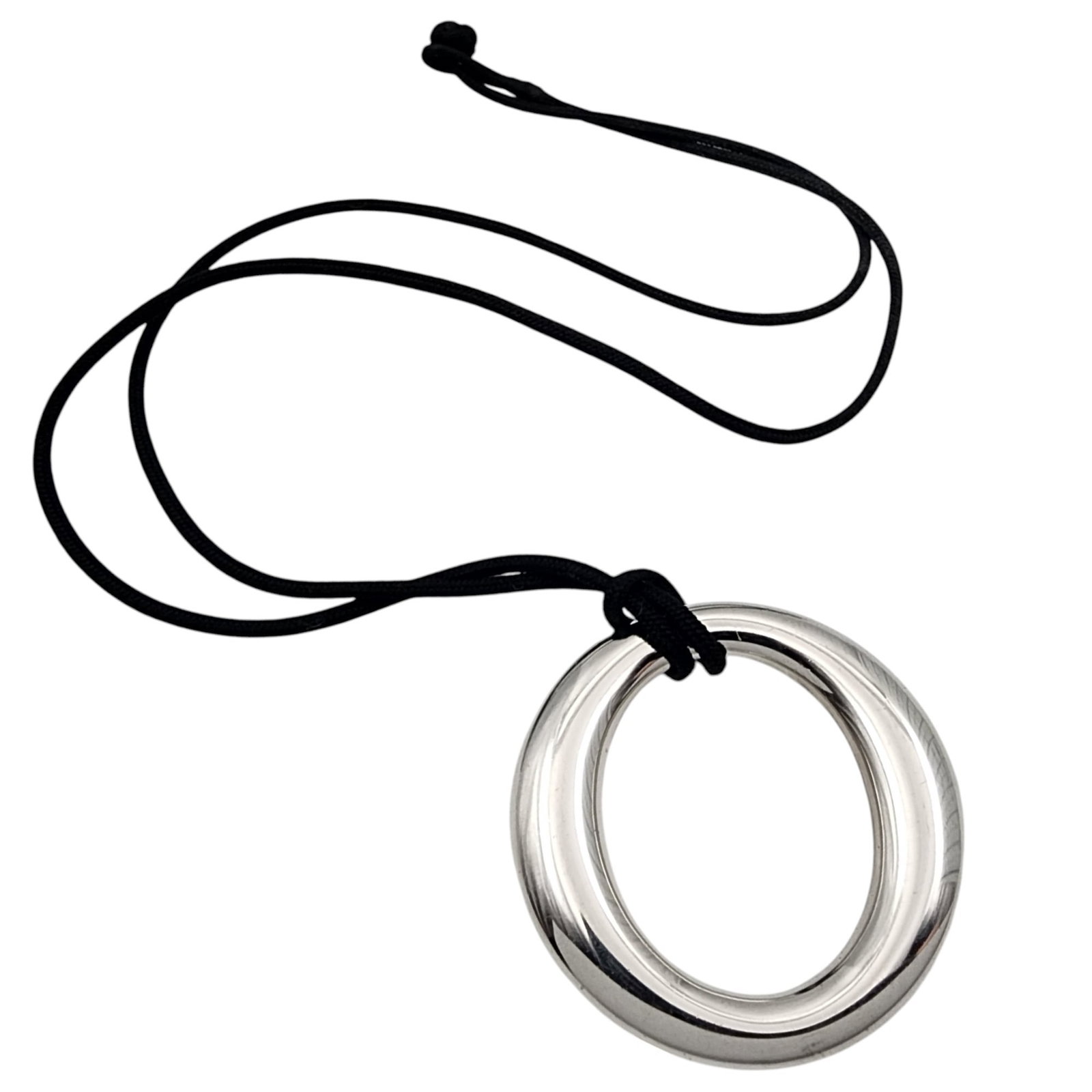 Tiffany & Co. Elsa Peretti Sterling Sevillana Pendant Cord Necklace: Tiffany & Co. Elsa Peretti Sterling Sevillana Pendant Cord Necklace 8.9g