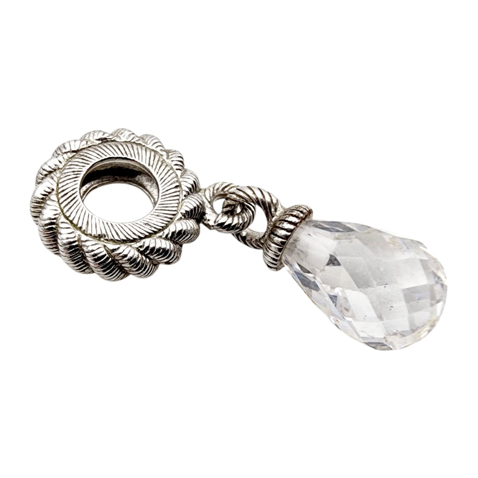 Judith Ripka Sterling Faceted CZ Dangle Charm Pendant (1 of 3)