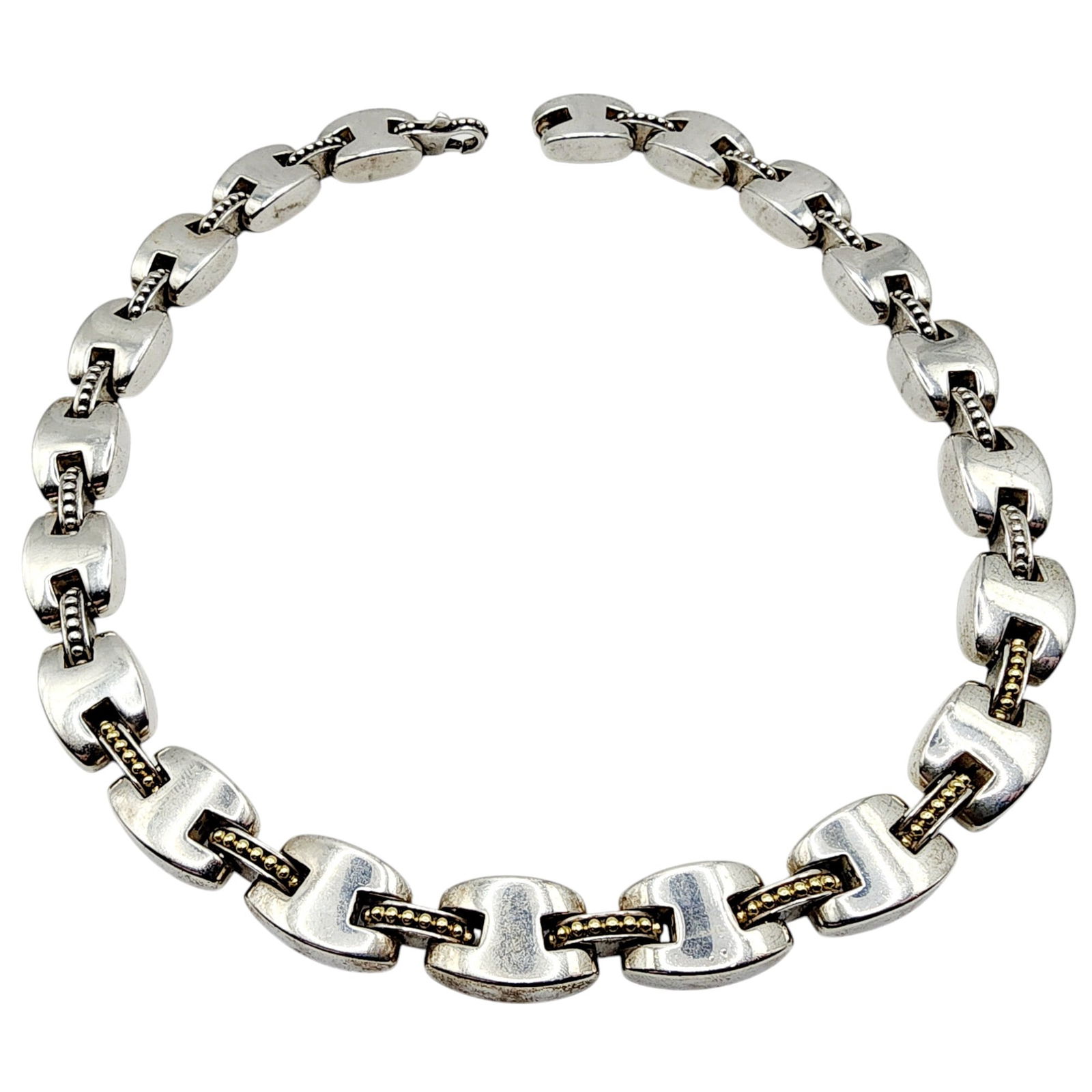 Lagos Caviar 18k Gold Sterling Panel Link Necklace (1 of 10)