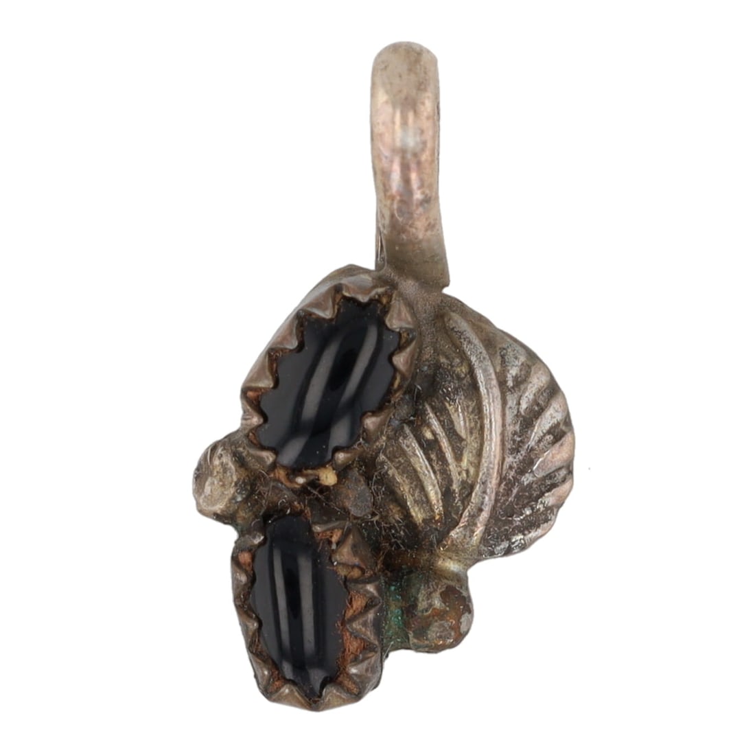 Vintage Navajo Sterling Onyx Pendant: Vintage Navajo Onyx Sterling Pendant 1g
