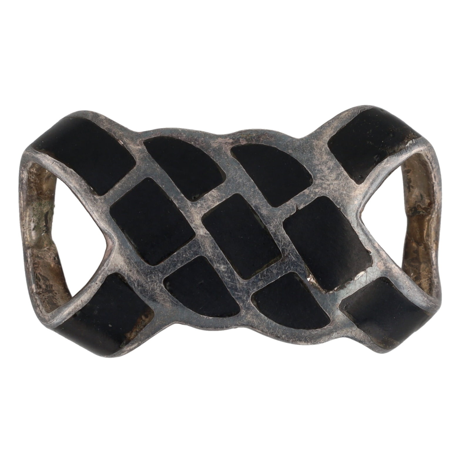 Signed NG Southwestern Sterling Onyx Inlay Pendant: Signed NG Southwestern Onyx Sterling Inlay Pendant 3.5g
