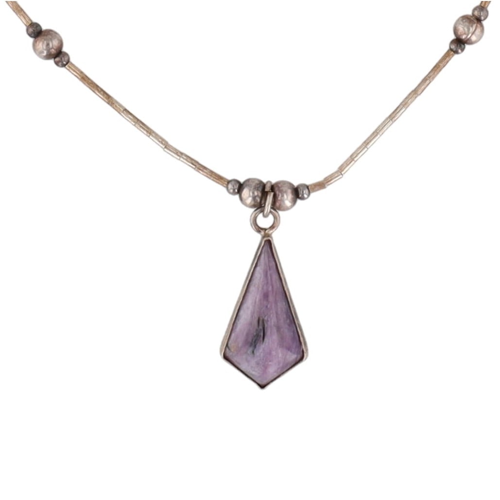 Vintage Southwestern Liquid Sterling Amethyst Necklace (1 of 5)