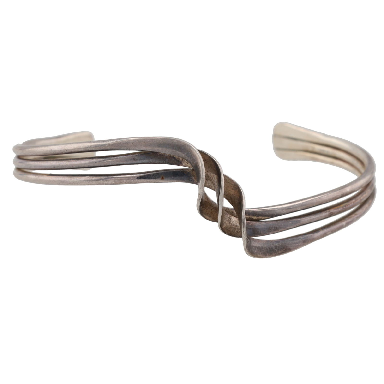 Native American Sterling Twist Cuff Bracelet (1 of 7)