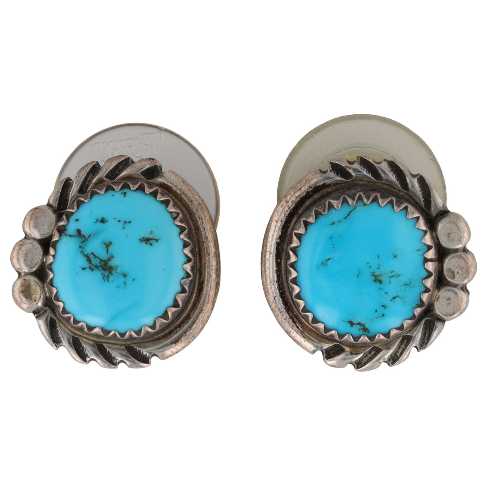 Vintage Navajo Sterling Turquoise Stud Earrings: Vintage Navajo Turquoise Sterling Earrings 5g