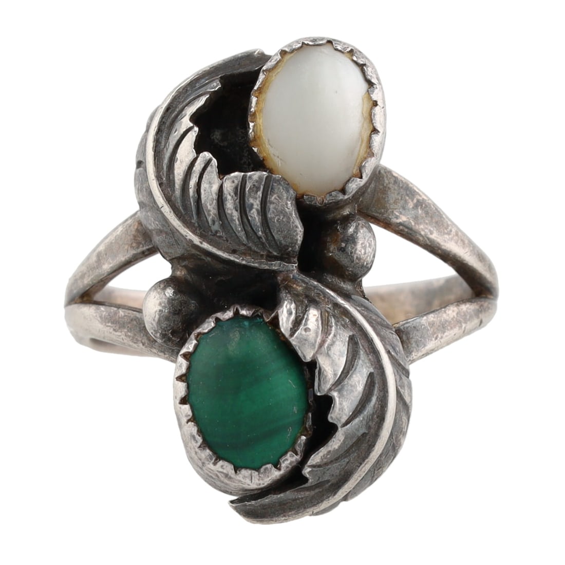 Vintage Navajo Sterling Multistone Ring Sz. 7.25 (1 of 5)