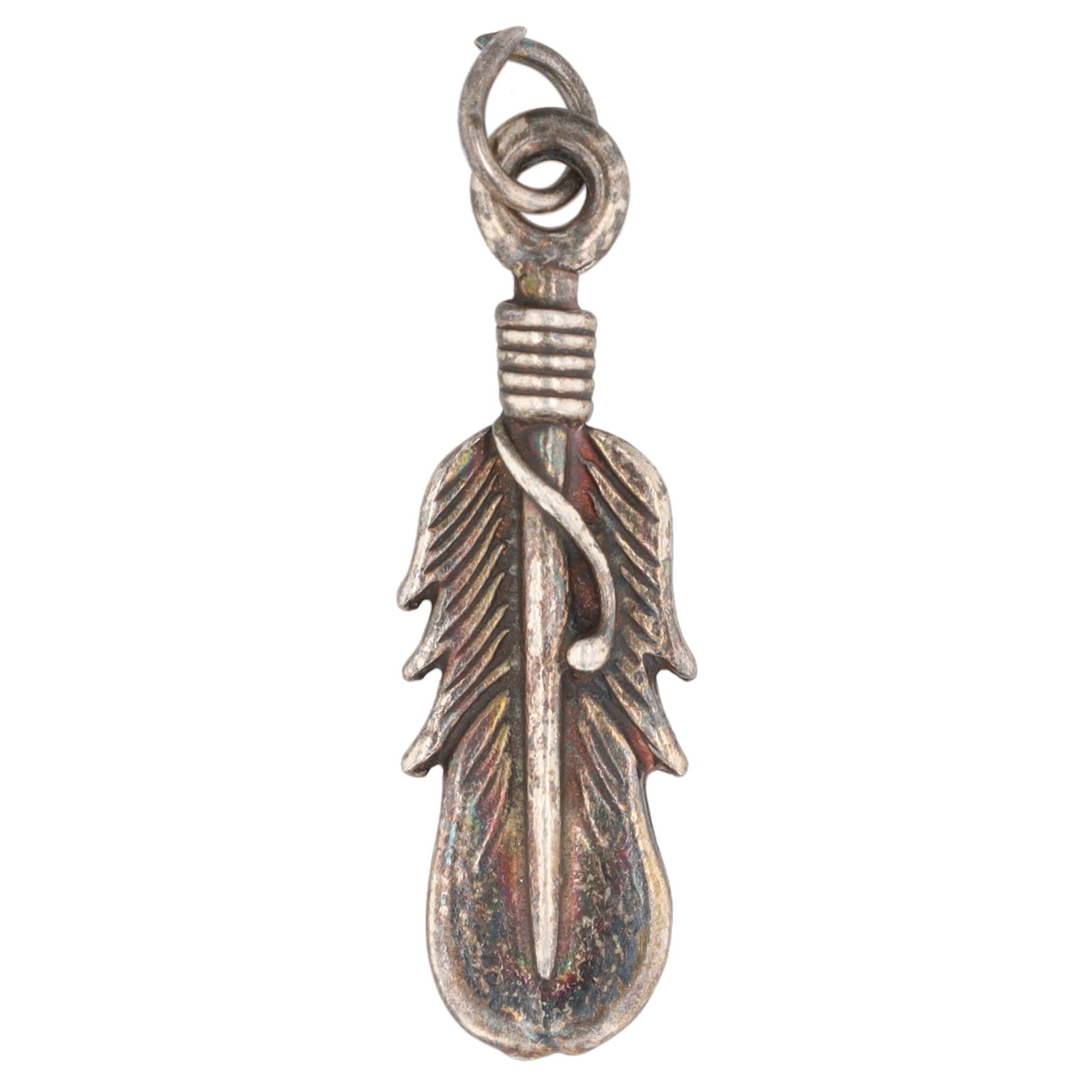 Vintage Navajo Sterling Feather Pendant: Vintage Navajo Sterling Feather Pendant 2g