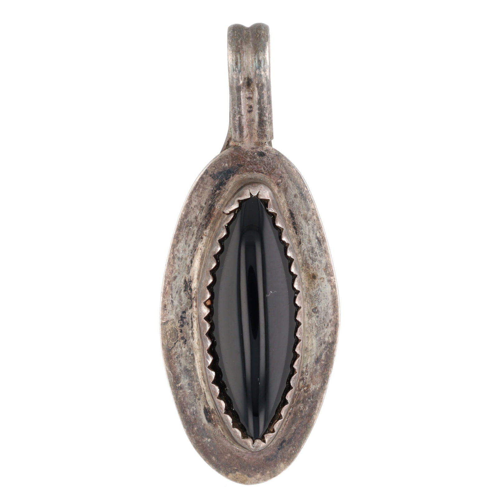 Calvin Tom Navajo Sterling Onyx Pendant: Calvin Tom Navajo Onyx Sterling Pendant 4g