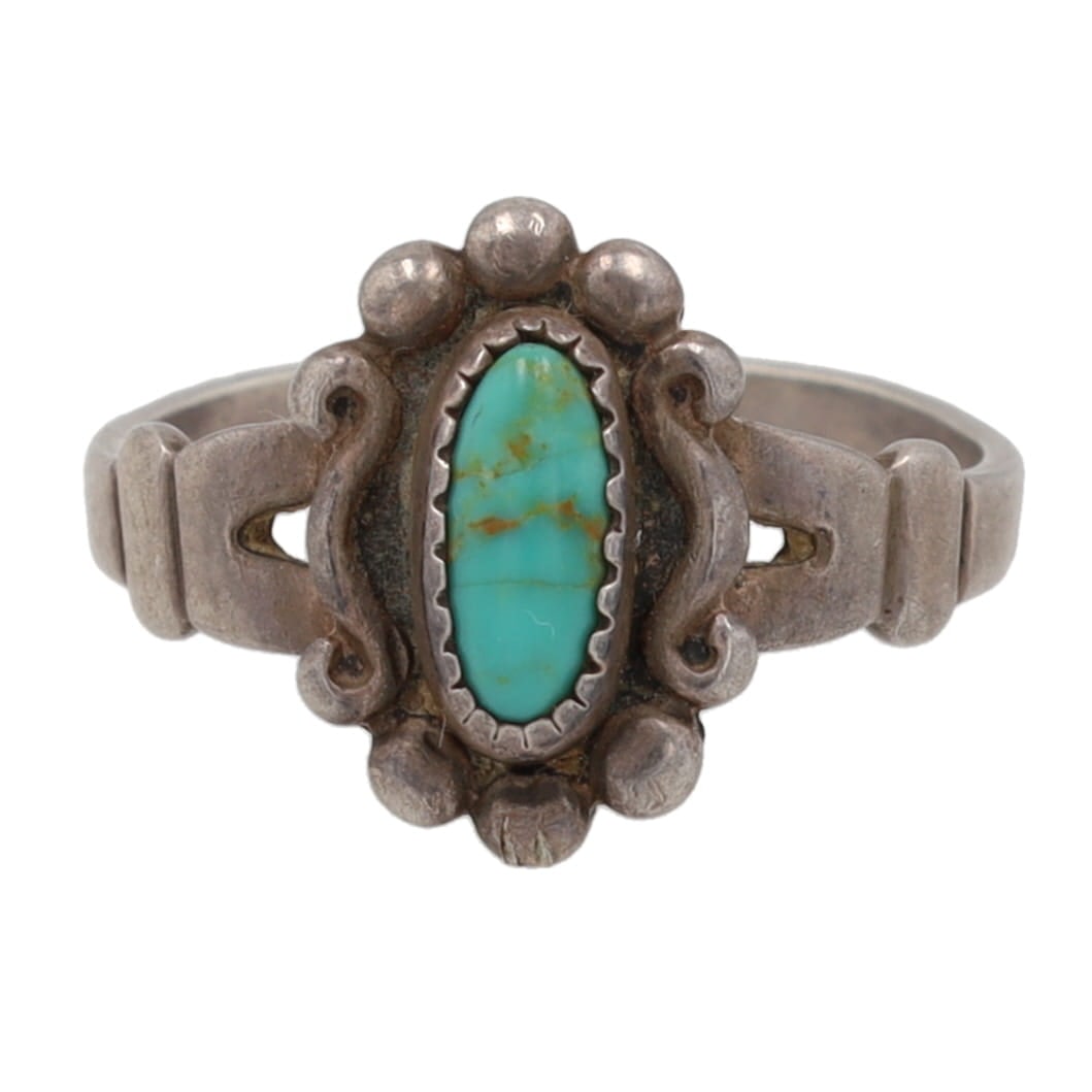 Bell Trading Post Sterling Turquoise Ring Sz. 4.75: Bell Trading Post Turquoise Sterling Ring Sz. 4.75, 2g
