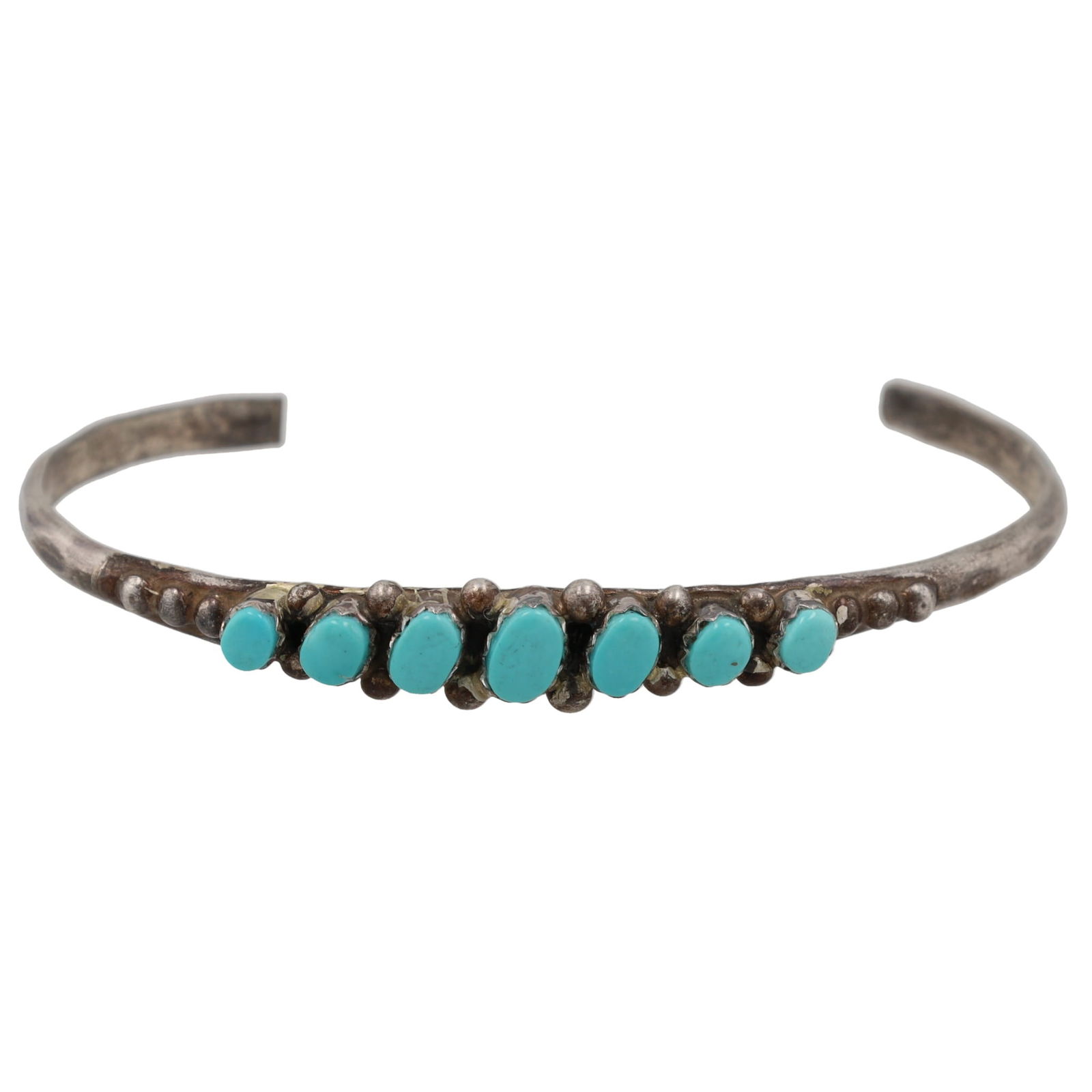 Vintage Navajo Sterling Turquoise Cuff Bracelet (1 of 6)