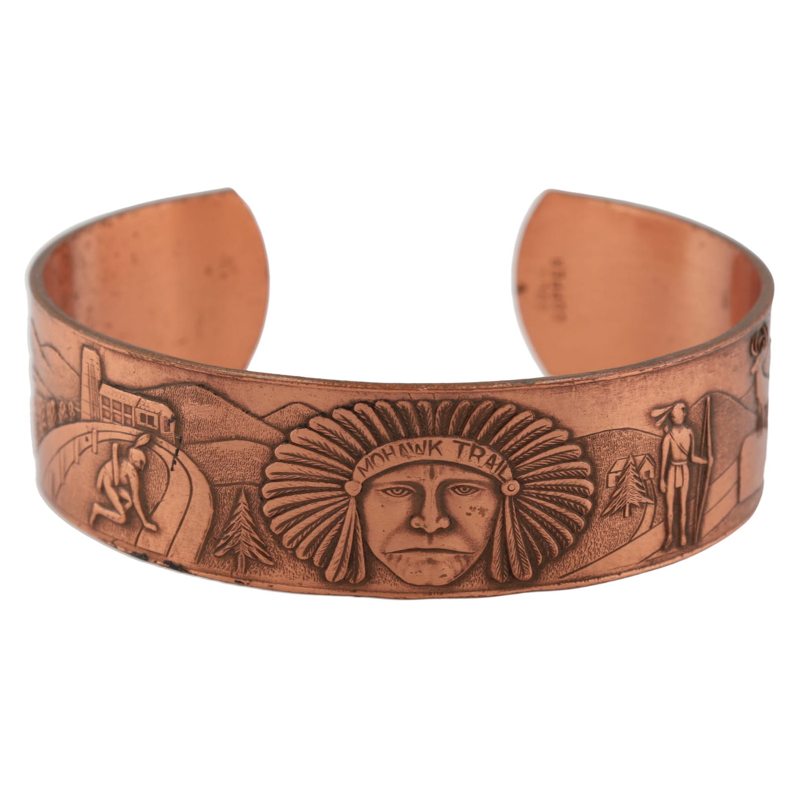 Native American Copper Storyteller Cuff Bracelet (1 of 7)