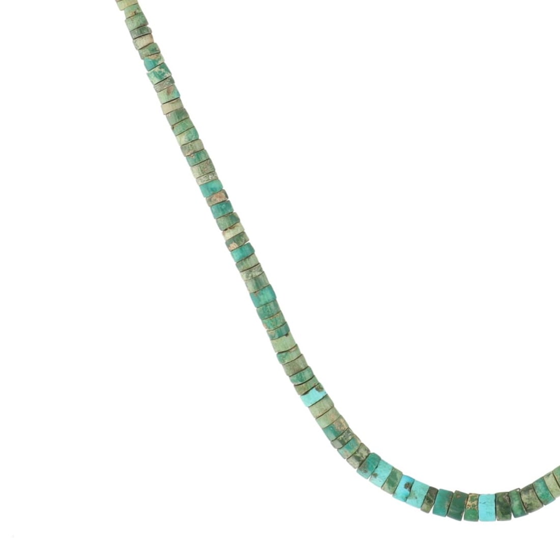 Vintage Santo Domingo Turquoise Heishi Necklace: Vintage Santo Domingo Turquoise Heishi Necklace 27g