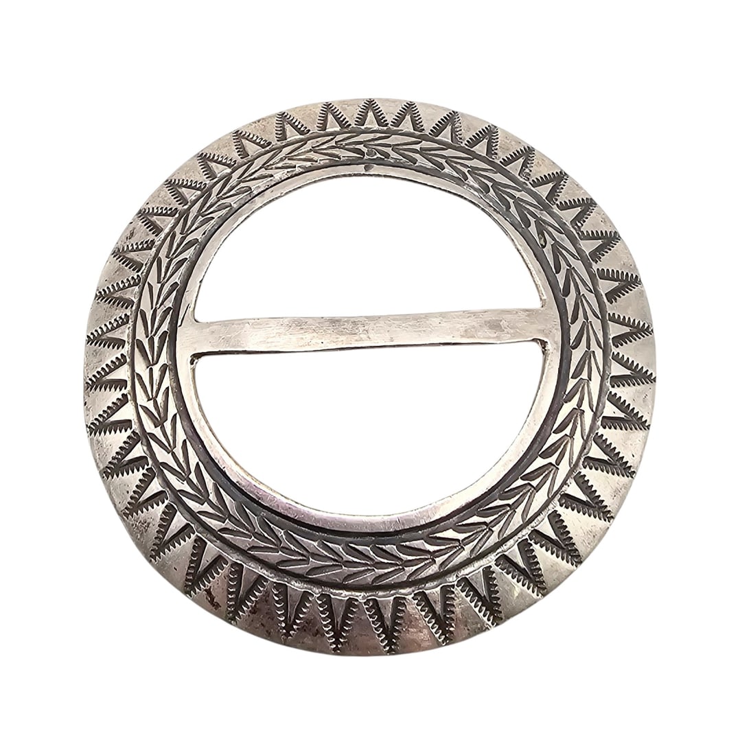 Robert Johnson Sterling Silver Stamped Belt Buckle 24.1 G: Robert Johnson Sterling Silver Stamped Belt Buckle 24.1 G
