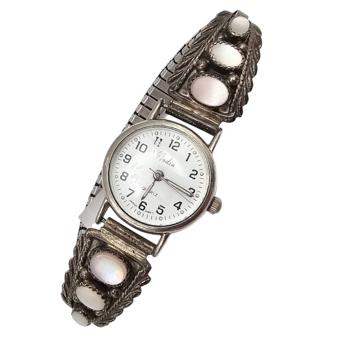 Richard Begay Mother Of Pearl Sterling Silver Watch Band Watch 23.8 G (1 of 4)