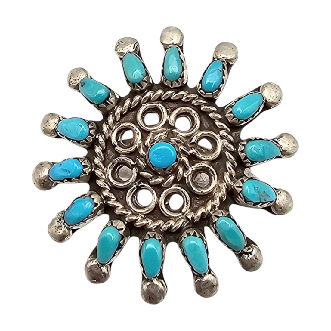 Zuni Turquoise Sterling Silver Ring Size 6 5.8 G (1 of 4)
