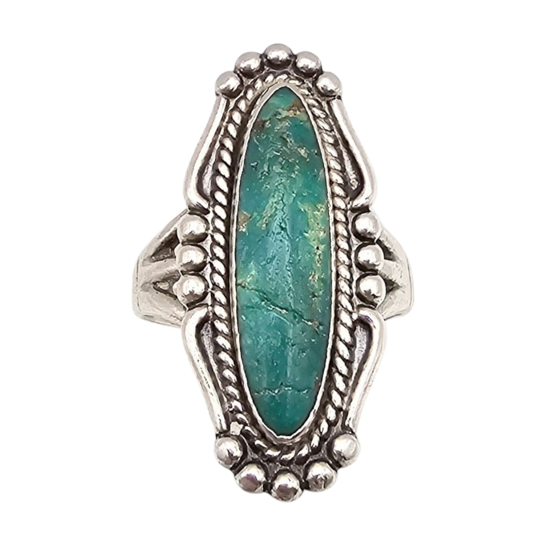 Bell Trading Post Turquoise Sterling Silver Ring Size 4.75 6.9 G (1 of 4)