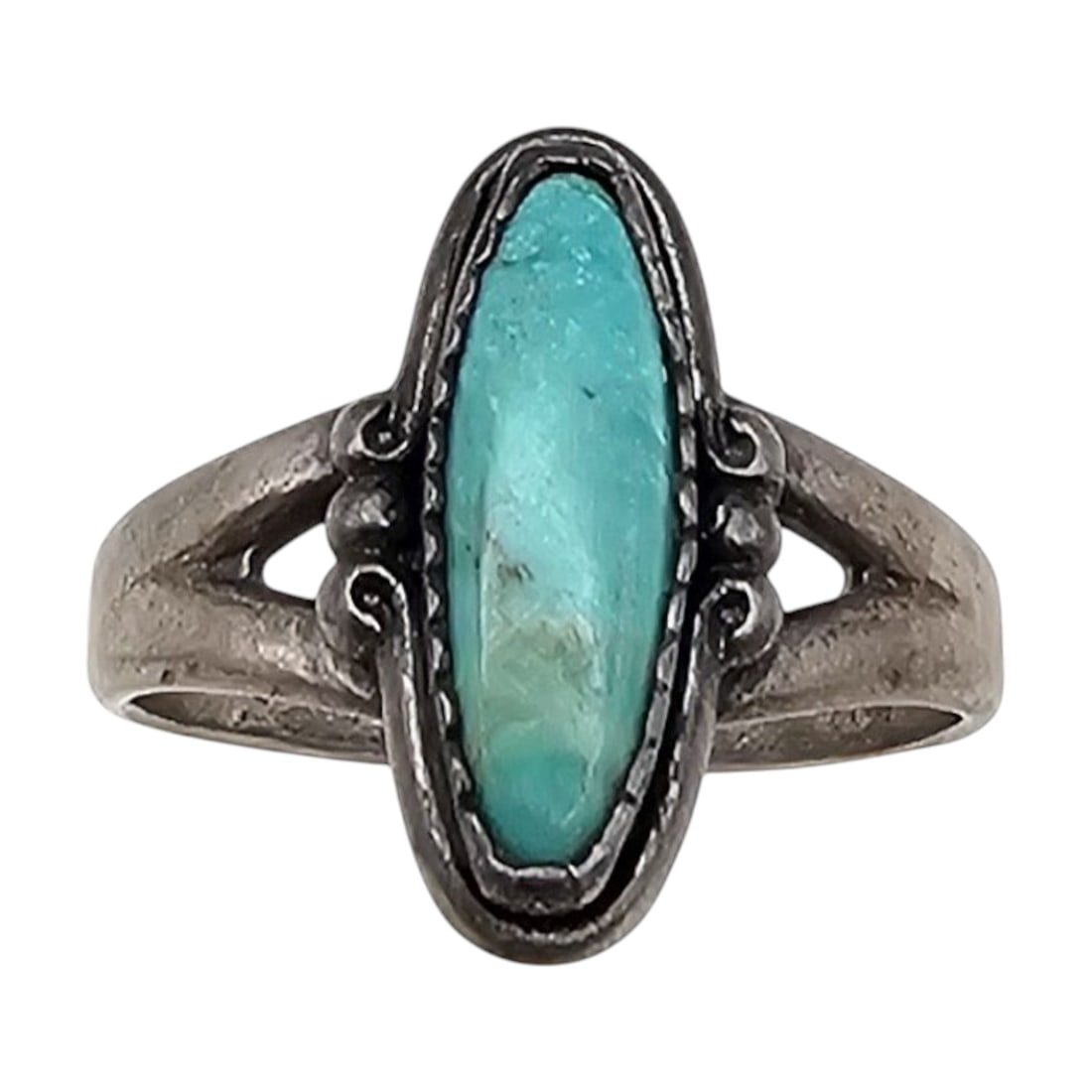 Bell Trading Post Turquoise Sterling Silver Ring Size 6.75 3.4 G (1 of 4)