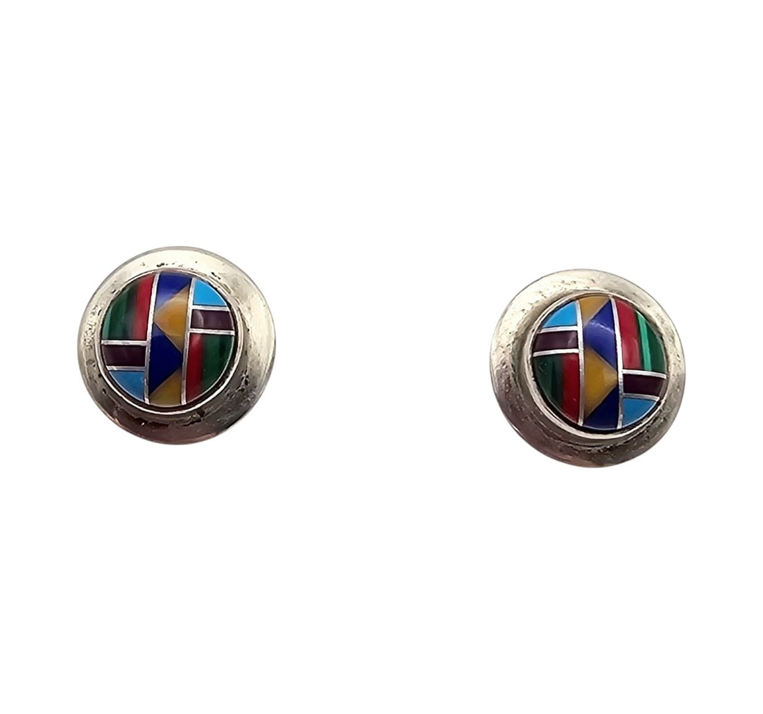 Van Horne Co. Multi Stone Sterling Silver Earrings 3.1 G (1 of 4)