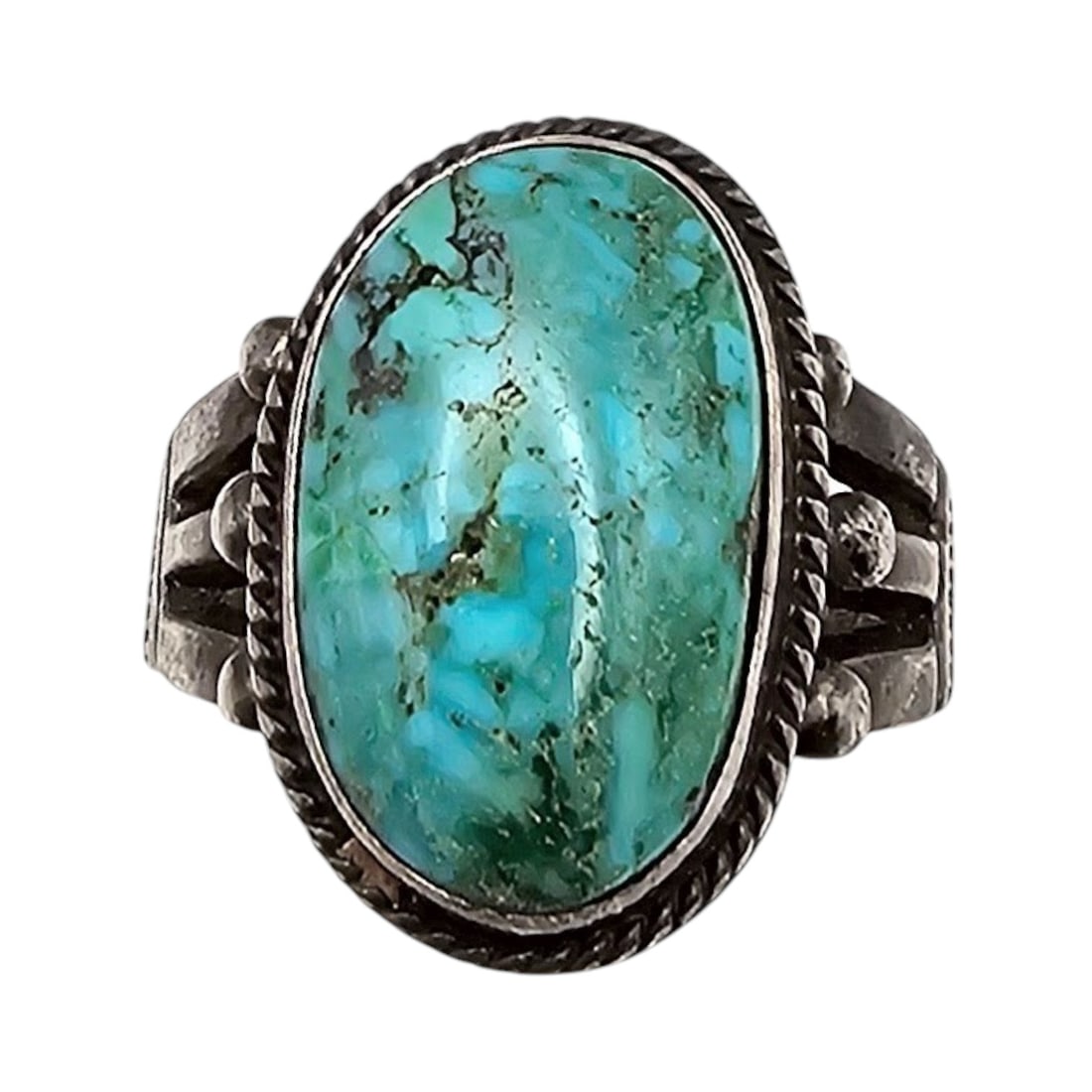 Navajo Turquoise Sterling Silver Ring Size 8.75 7.8 G (1 of 4)