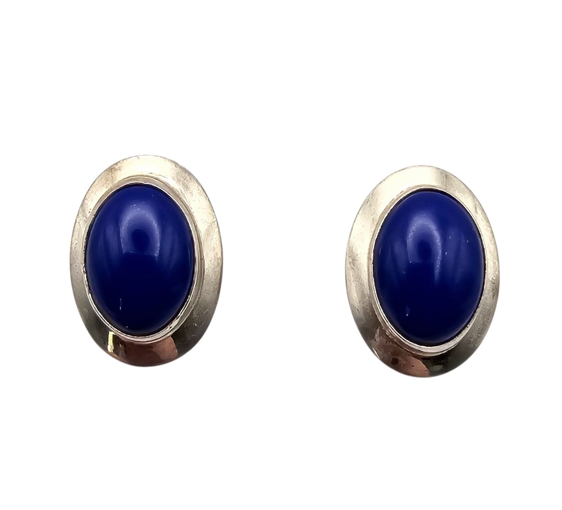 Navajo Lapis Sterling Silver Earrings 4.6 G (1 of 4)