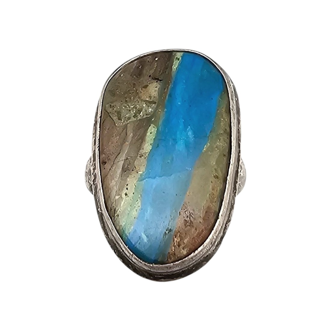 Southwestern Turquoise Sterling Silver Ring Size 5.75 6.8 G (1 of 4)