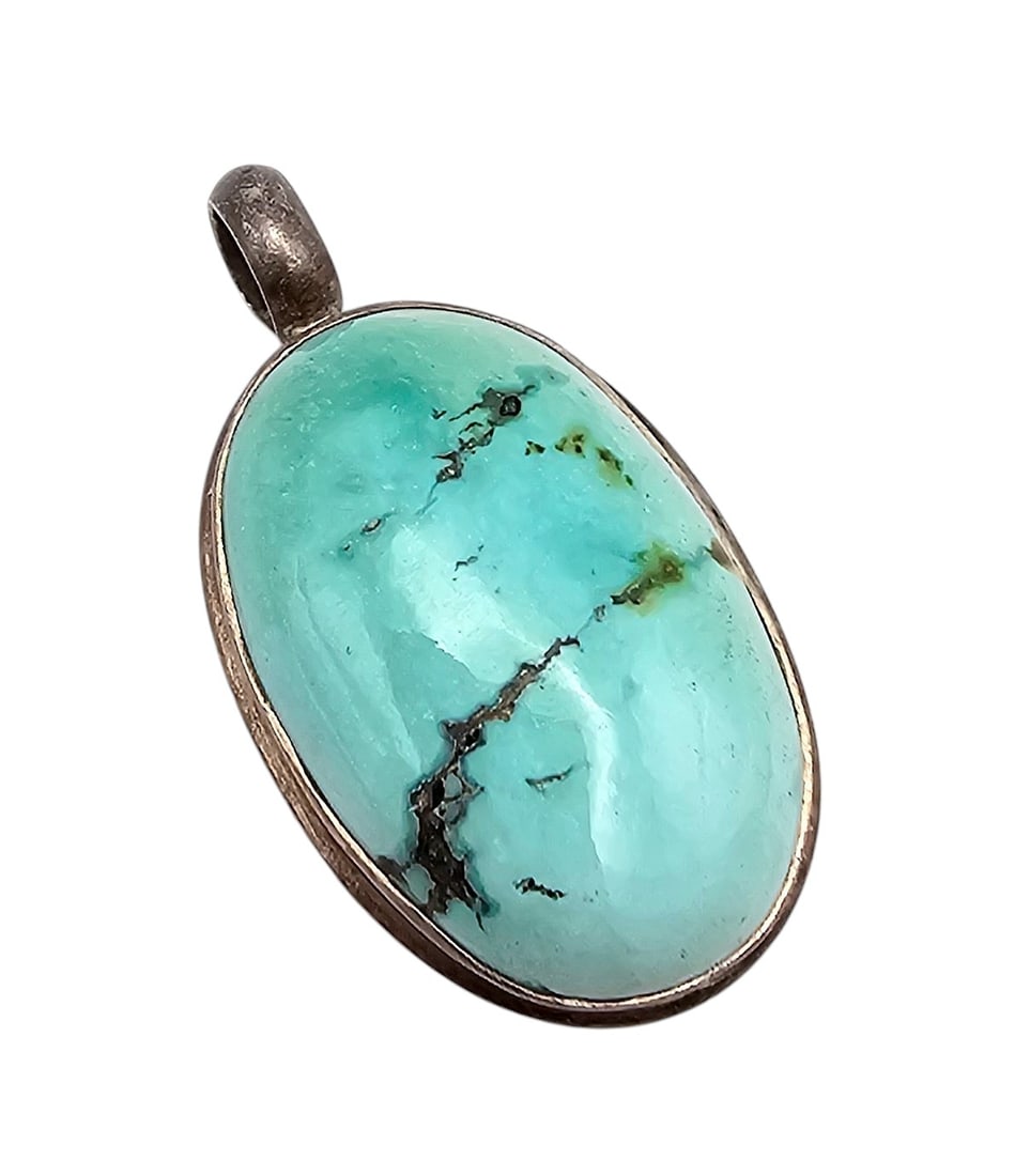 Southwestern Turquoise Sterling Silver Pendant 14.4 G (1 of 4)