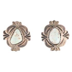 Alex Sanchez Navajo Sterling Turquoise Earrings