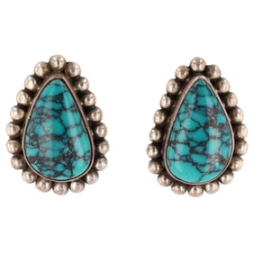 WJ Tree Sterling Turquoise Stud Earrings