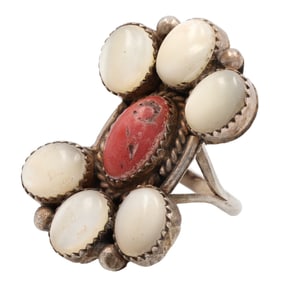 Navajo Sterling Multi Stone Ring Sz. 9.75